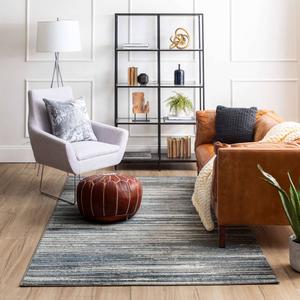 Mohawk Home Furie Stripe Grey/Dark Blue Large Area Rug alternate view