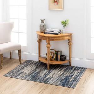 Mohawk Home Furie Stripe Grey/Dark Blue Area Rug alternate view