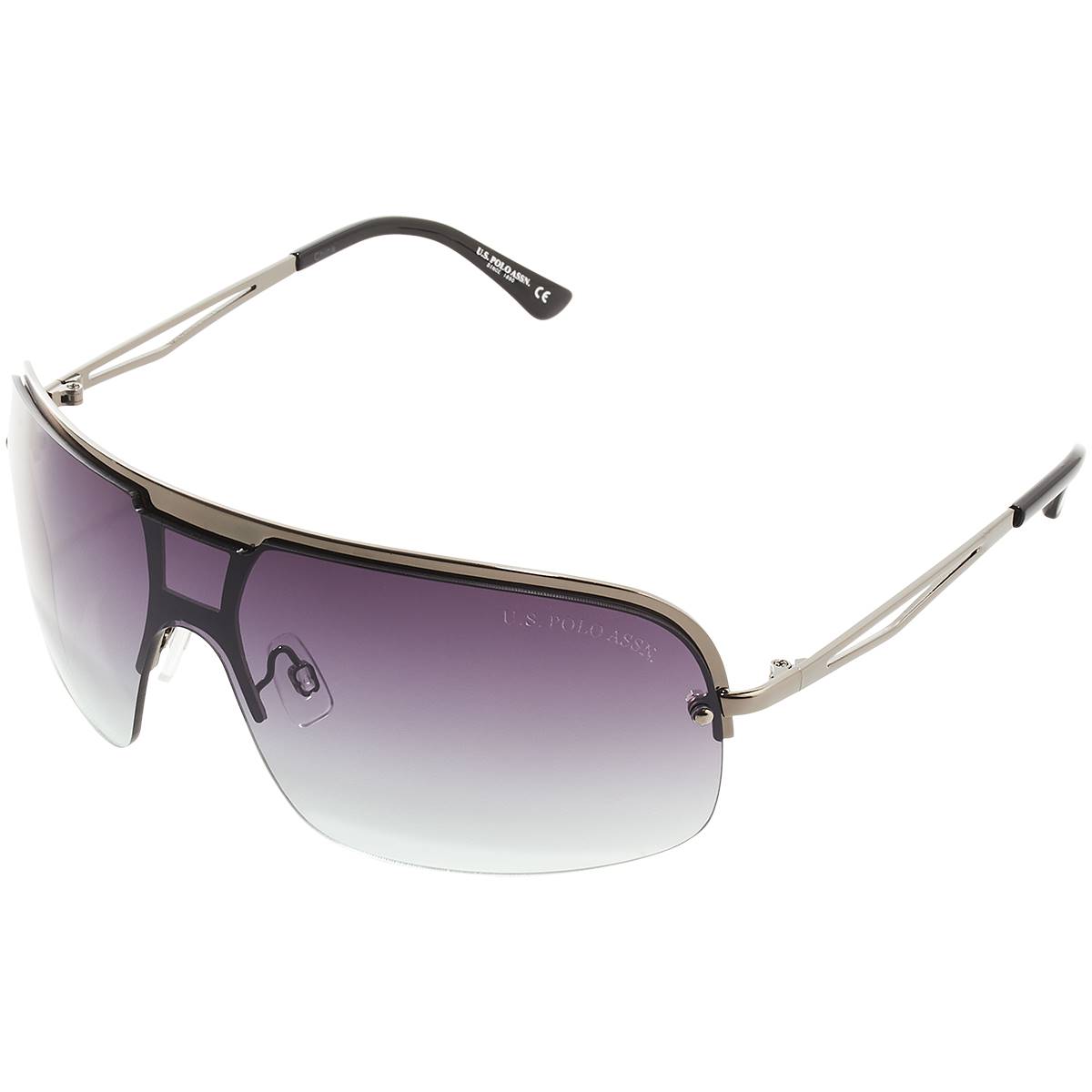 Mens U.S. Polo Assn.(R) Semi-Rimless Sunglasses With Metal Frame