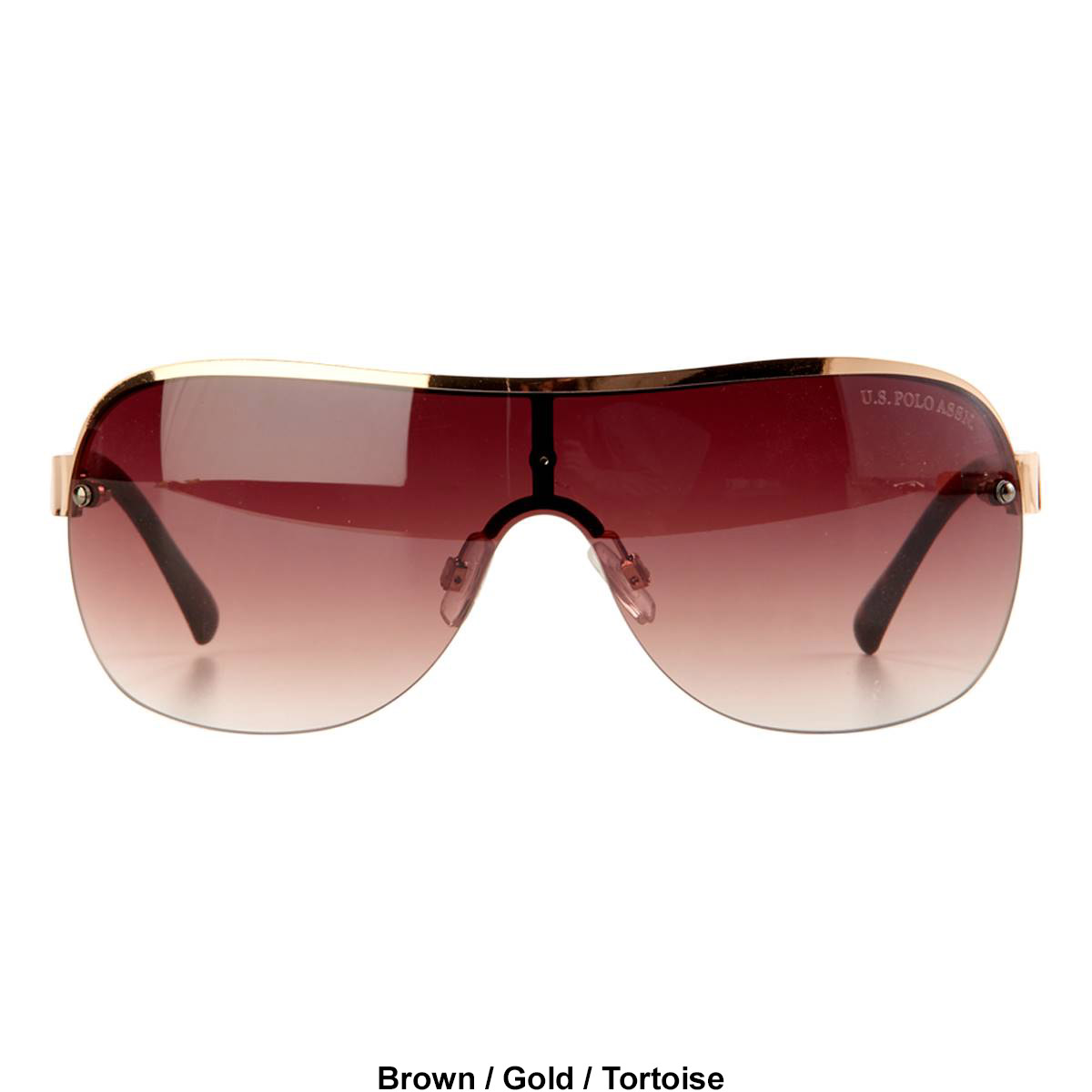 Mens U.S. Polo Assn.(R) Rimless Shield Sunglasses With Metal Frame