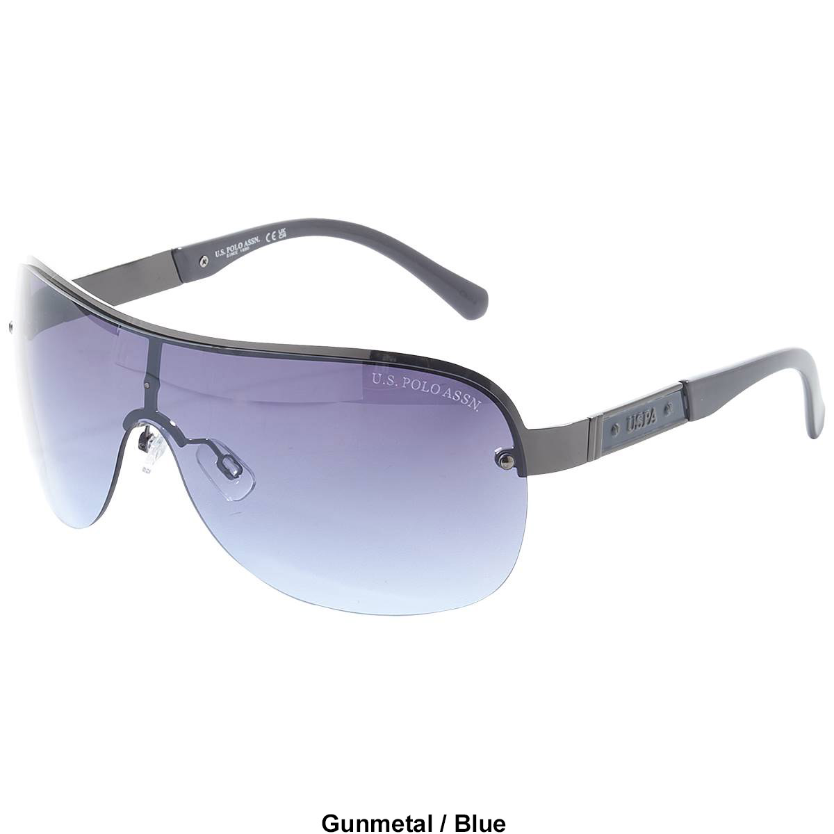 Mens U.S. Polo Assn.(R) Rimless Shield Sunglasses With Metal Frame