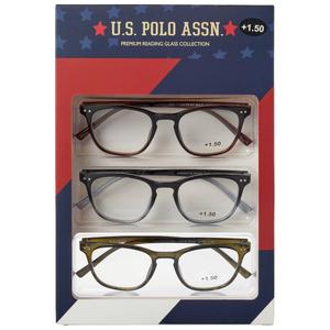 Mens U.S. Polo Assn.(R) 3pk. Scratch Resistant Reading Glasses