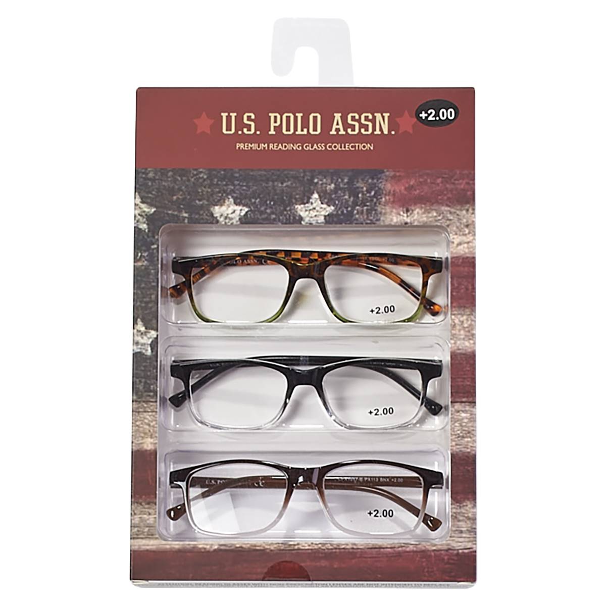 Mens U.S. Polo Assn.(R) 3pk. Reading Glasses