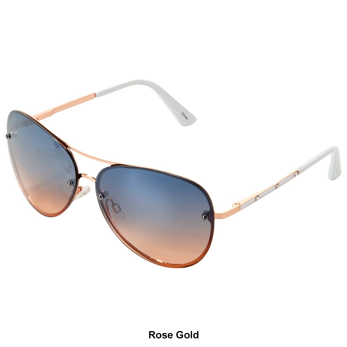 Womens Tahari Rhinestone Temple Aviator Sunglasses