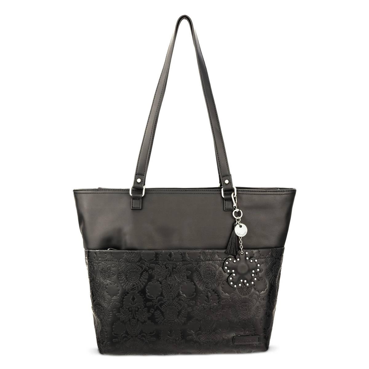 Sakroots Women's Banyan Tote - Black floral embossed