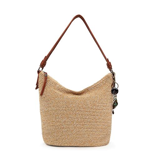 The Sak Sequoia Solid Crochet Hobo - Bamboo Static