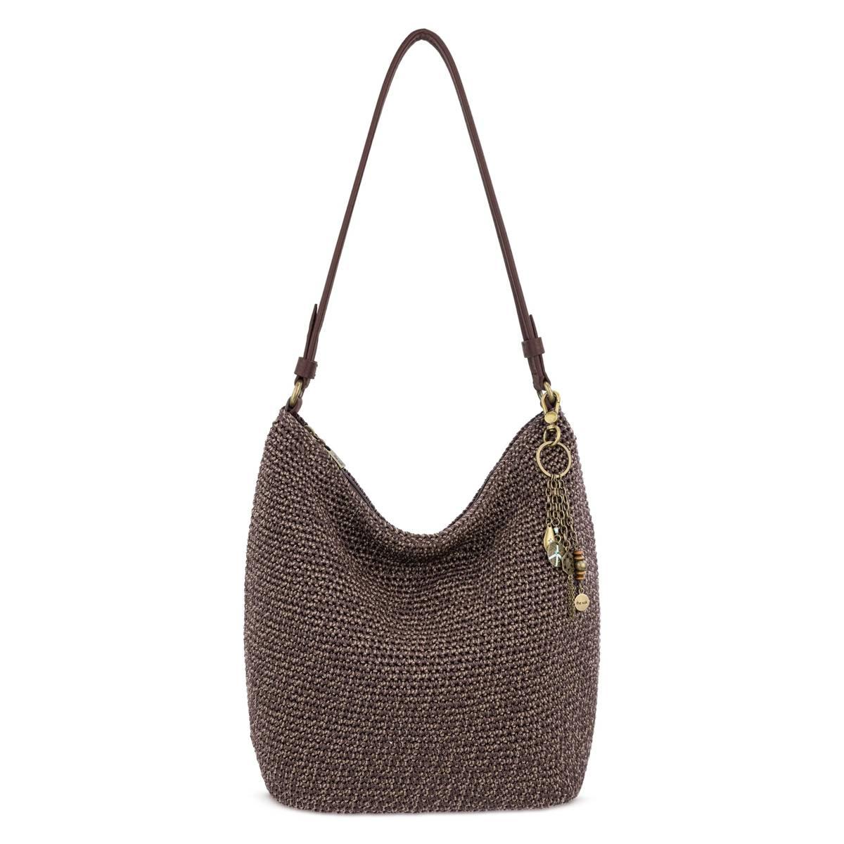 The Sak Sequoia Crochet Medium Hobo Handbag - Nutmeg Static