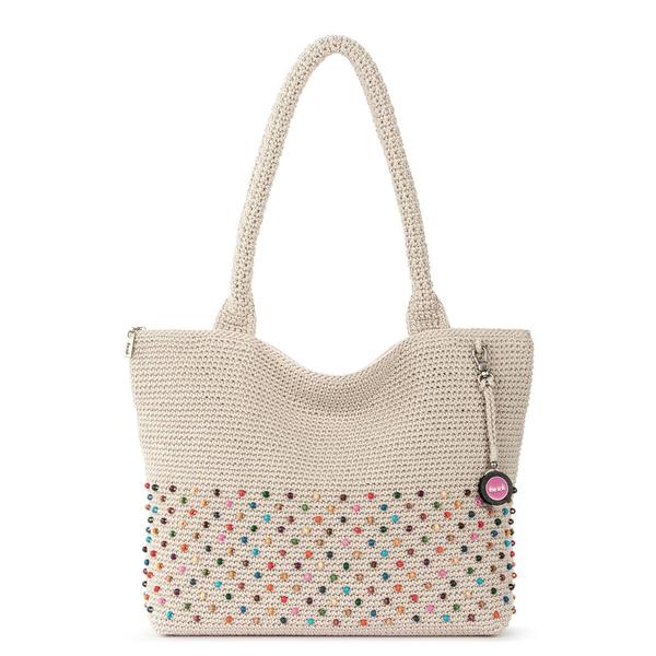 The Sak Gen Sold Carryall Crochet Tote - Ecru Multi-Beads