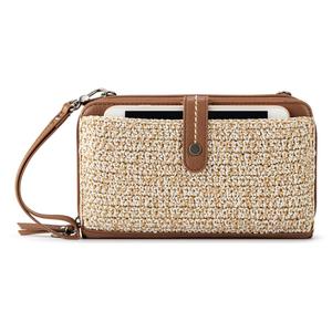 The Sak Iris Large Crochet Smartphone Crossbody - Bamboo Static