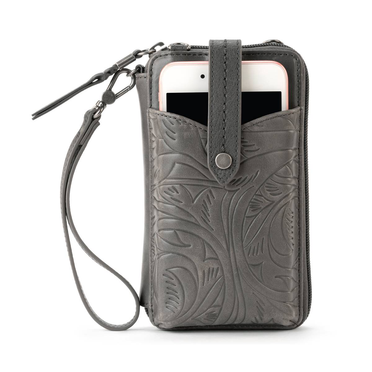 The Sak Silverlake North South Leaf Embossed Crossbody