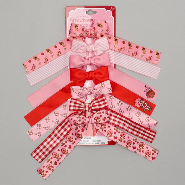 Girls Strawberry Shortcake(tm) 7pc. Long Tail Bow Hair Clips