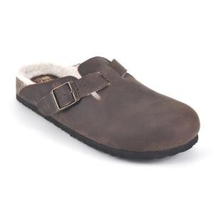 Womens White Mountain Bari Leather with Faux Fur Footbeds(tm) Clogs