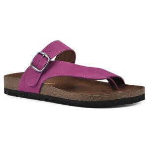 Womens White Mountain Carly Leather Footbed Sandals