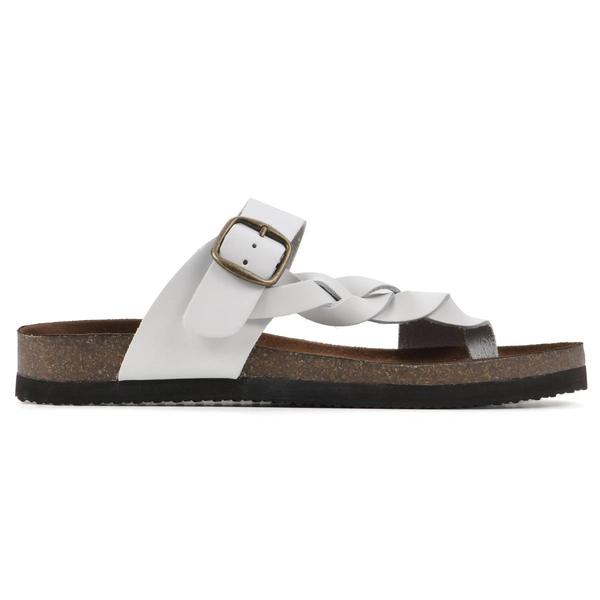 Womens White Mountain Crawford Leather Flip Flops alternate view