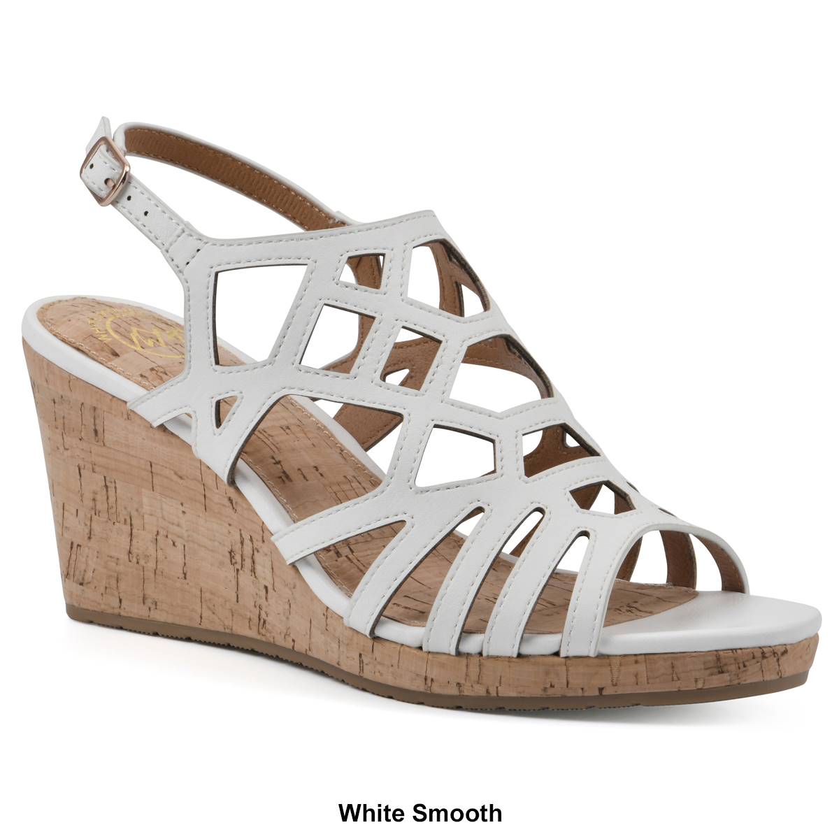 Womens White Mountain Flaming Cork Wedge Sandals