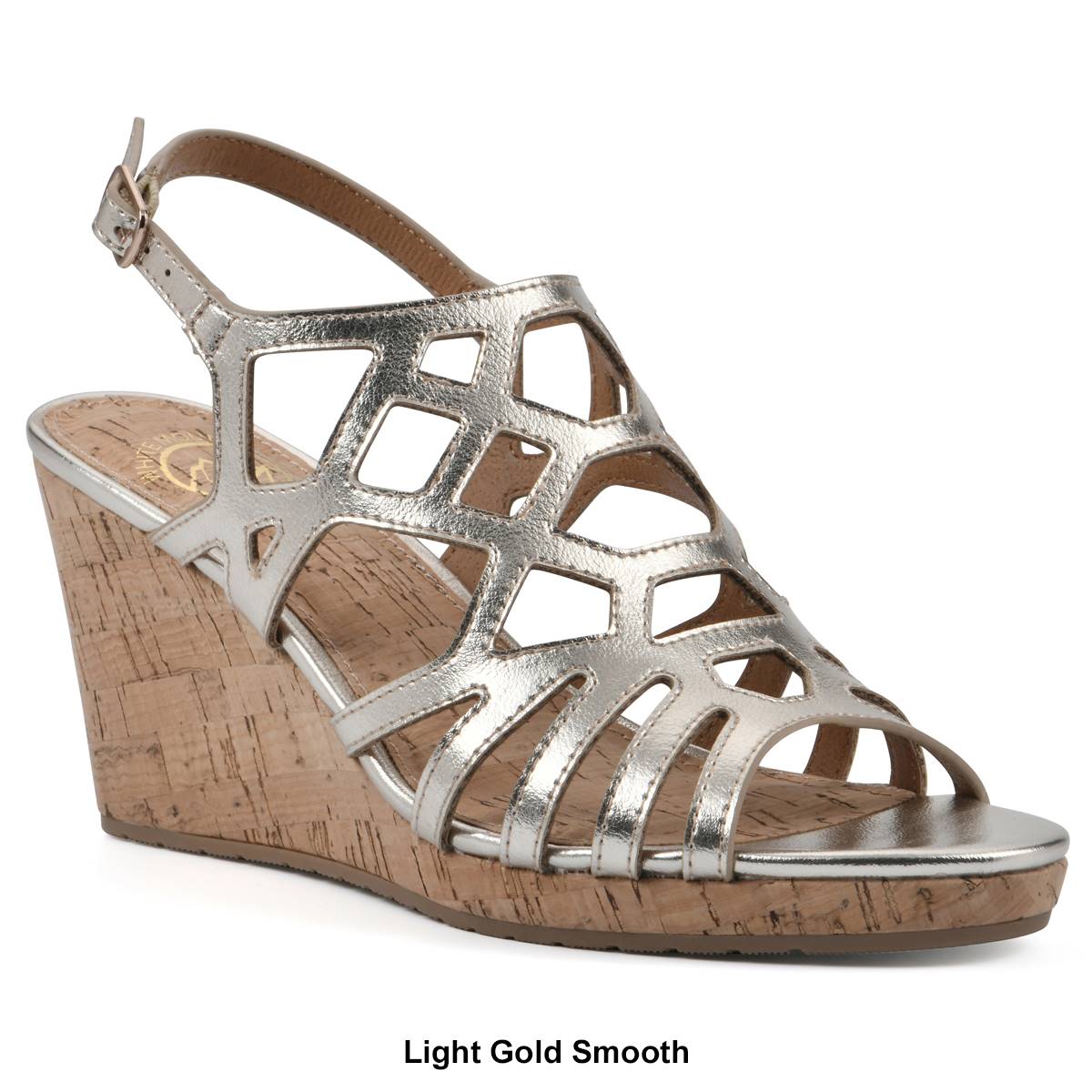 Womens White Mountain Flaming Cork Wedge Sandals