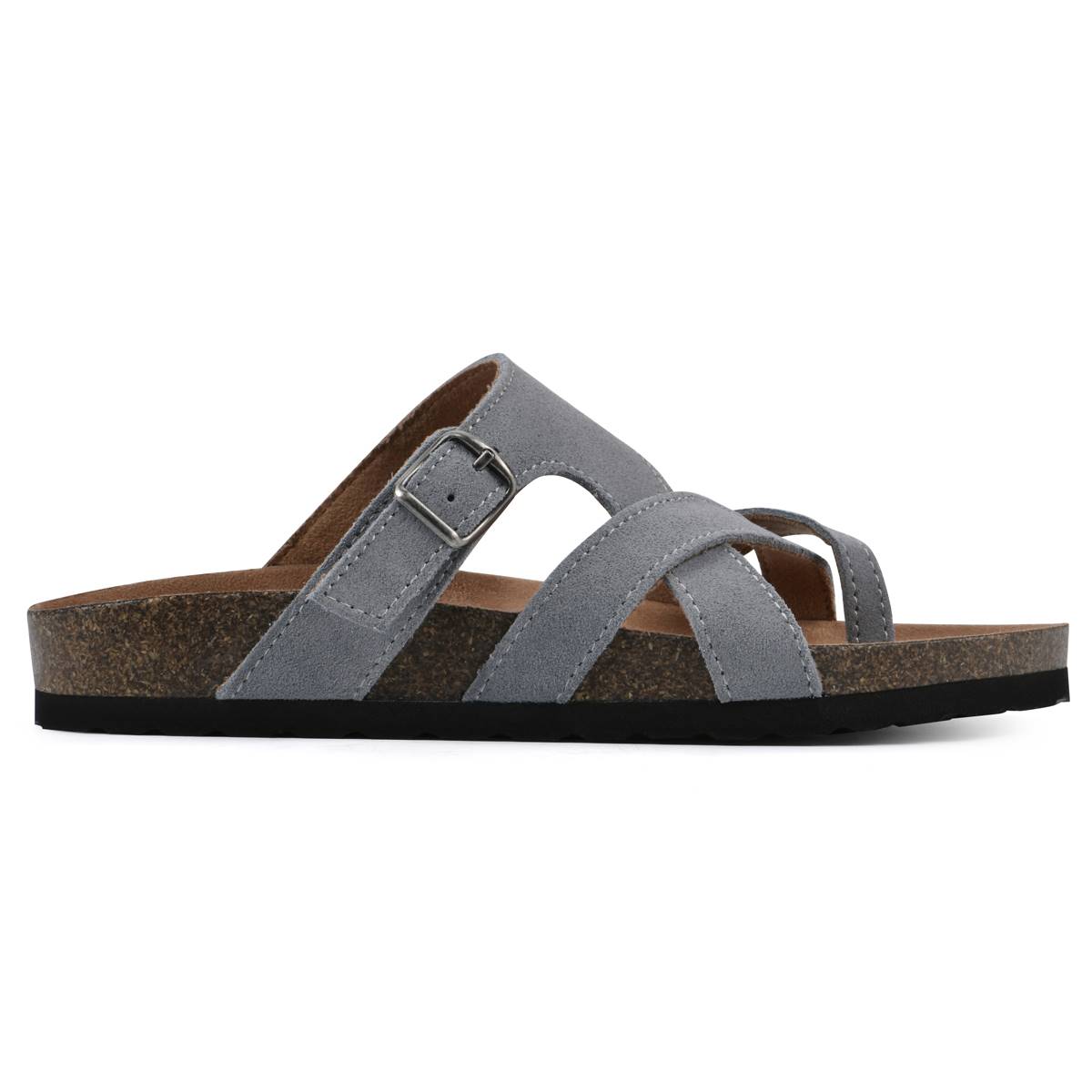 Womens White Mountain Graph Leather Footbed Sandals