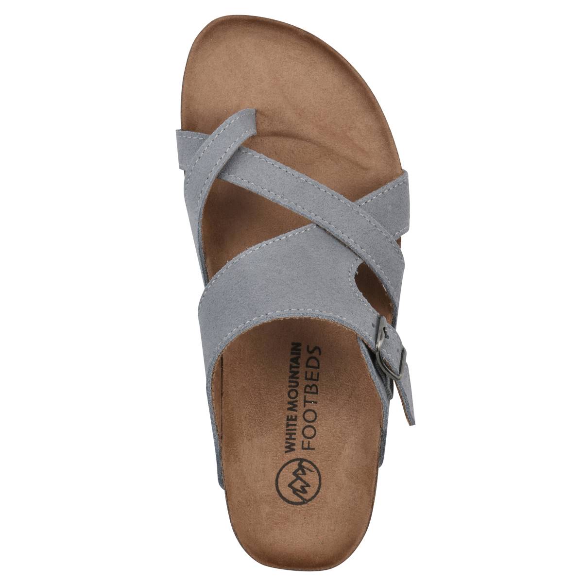 Womens White Mountain Graph Leather Footbed Sandals