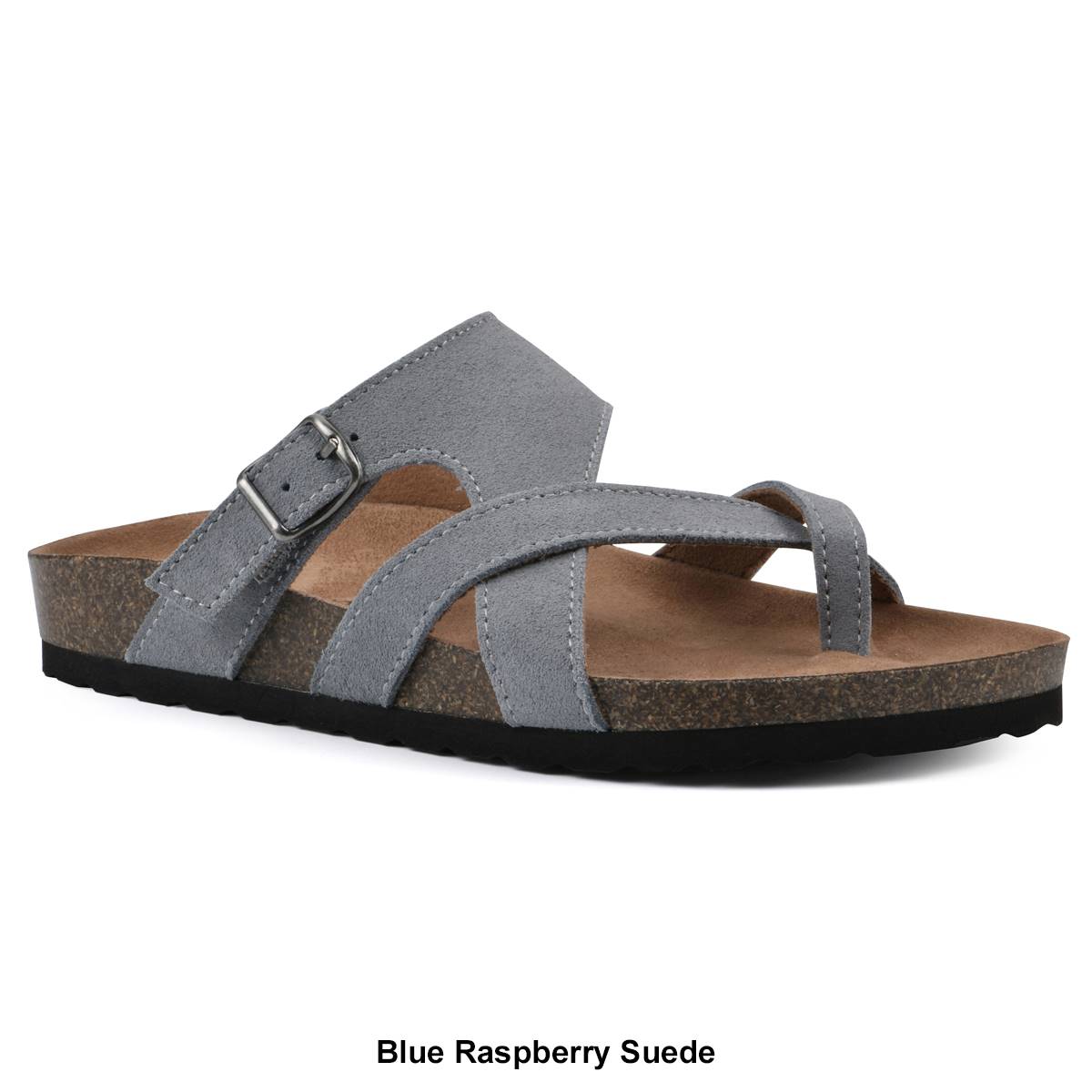 Womens White Mountain Graph Leather Footbed Sandals