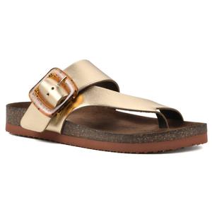 Womens White Mountain Footbeds(tm) Harley Gold Comfort Sandals