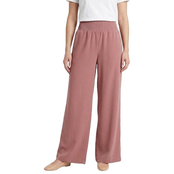 Womens One 5 One Knit Crepe Smocked Waist Wide Leg Pants