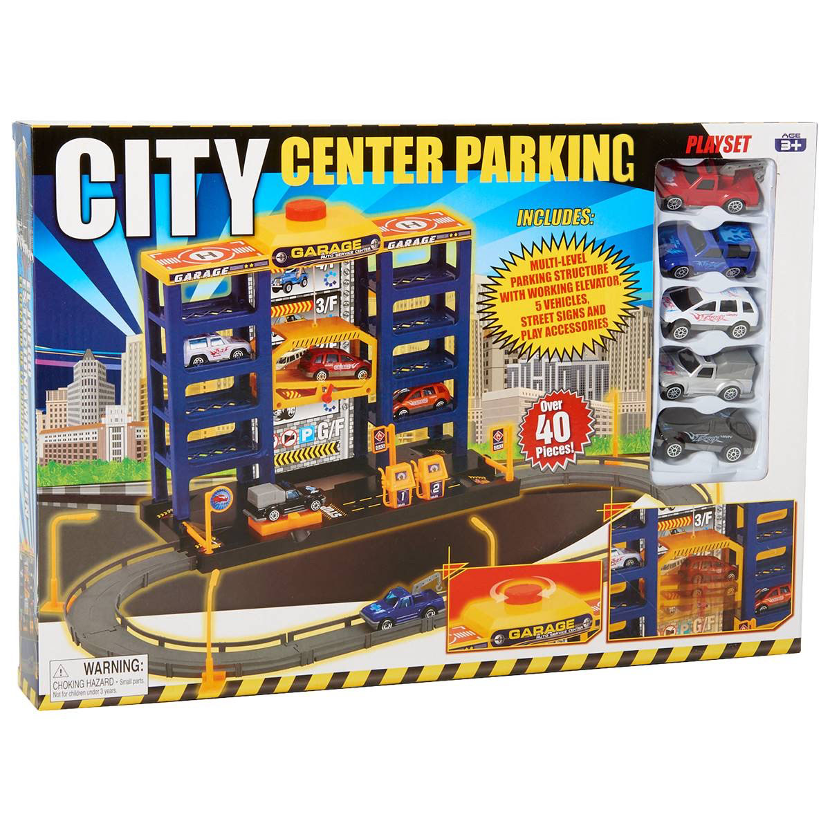 Sun-Mate City Center Parking Garage Toy With Cars