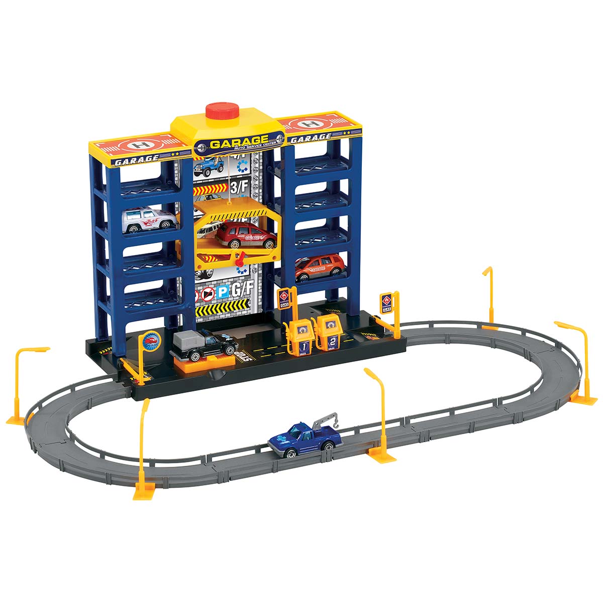 Sun-Mate City Center Parking Garage Toy With Cars