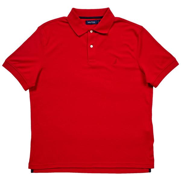 Mens Nautica(R) Solid Interlock Ribbed Neckline Polo alternate view