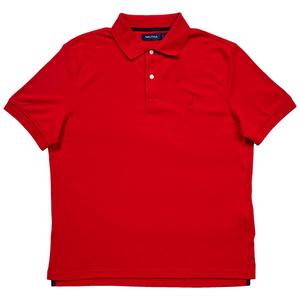 Mens Nautica(R) Solid Interlock Ribbed Neckline Polo alternate view