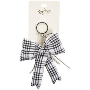 K&M Accessories Bow with Pearls Bag Charm alternate view