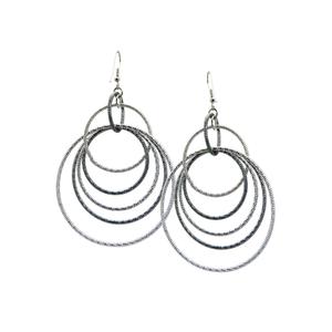 GUESS Multi-Textured Orbital Fish Hook Hoop Earrings