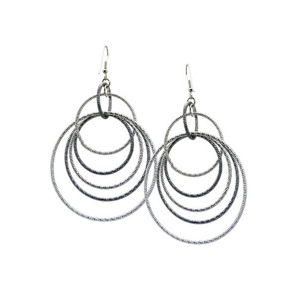 GUESS Multi-Textured Orbital Fish Hook Hoop Earrings