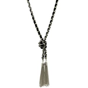 GUESS Suede Braided Tassel 30in. Y-Necklace