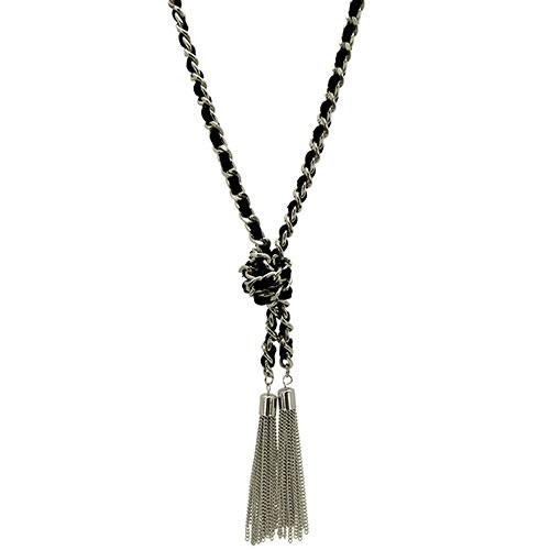 GUESS Suede Braided Tassel 30in. Y-Necklace