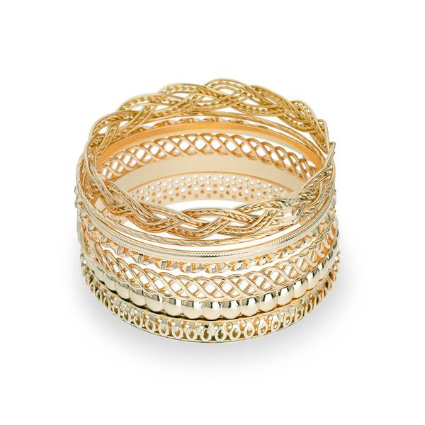 GUESS Gold-Tone Multi Bangle Bracelets - Set of 7