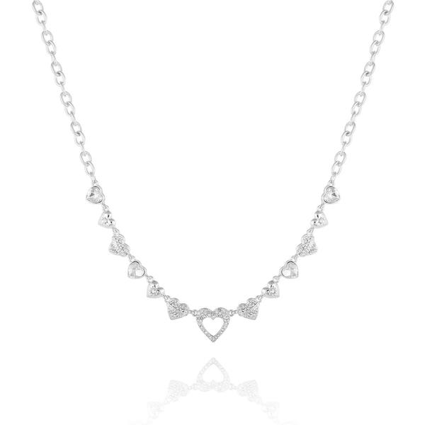 GUESS Heart Logo Crystal Accents Pendant Necklace