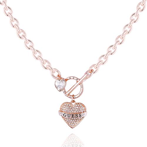 GUESS Valentine's Logo Collection Crystal Heart Necklace