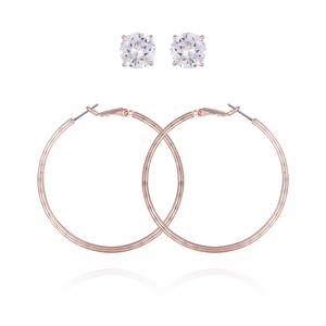 GUESS Rose Gold-Tone 2pr. Hoop & Stud Earrings