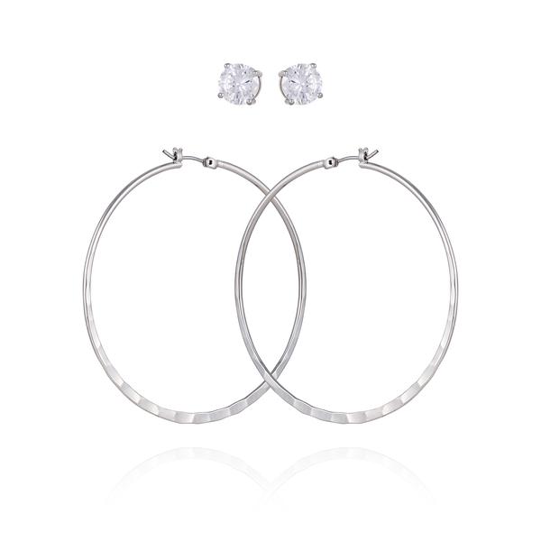 GUESS 2pr. Hoop & CZ Stud Earrings