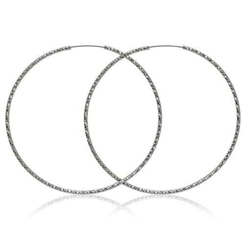 GUESS Silver-Tone Extra Large Textured Hoop Earrings