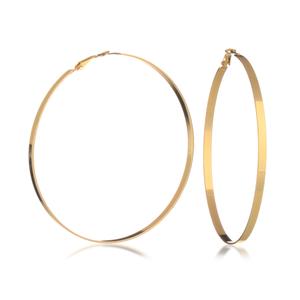 GUESS Gold Large Flat Edge Hoop Earrings