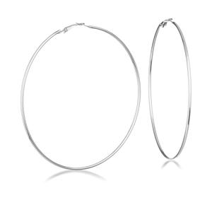 GUESS Silver-Tone Large Thin Hoop Earrings