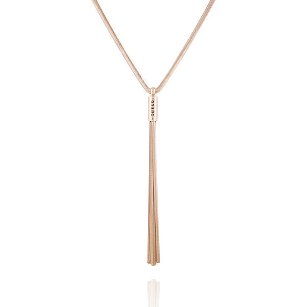 GUESS Gold-Tone Logo & Tassel Snake-Chain Lariat Y-Necklace