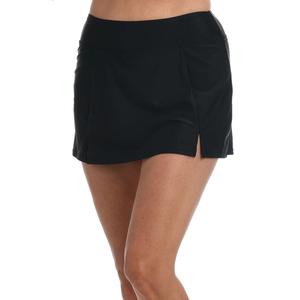 Womens Maxine Solid Wide Waistband Swim Skirt