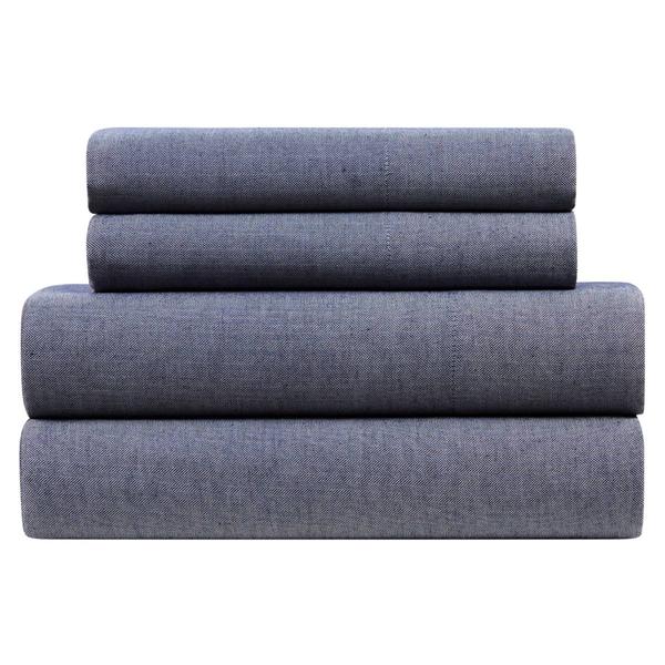 Kathy Ireland Herringbone Twill 4pc. Cotton Rich Sheet Set