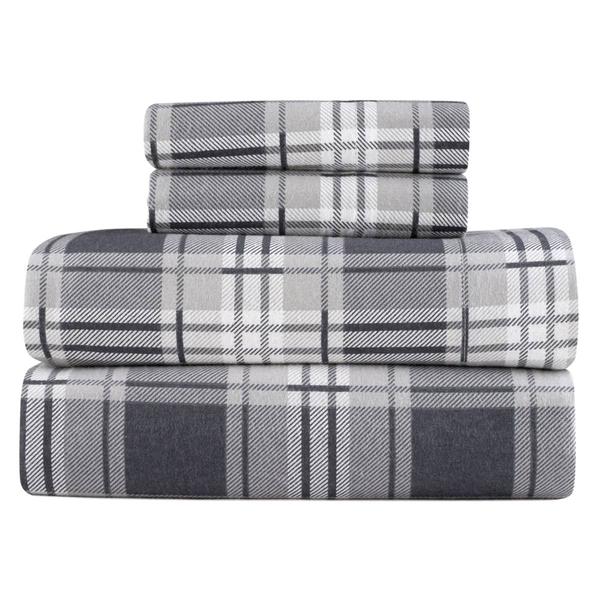 Kathy Ireland 100% Turkish Cotton Flannel Eden Plaid Sheet Set