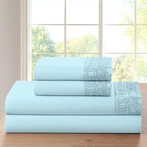 Bamboo Comfort Bamboo Lace Crochet Embroidery 4pc. Sheet Set alternate view