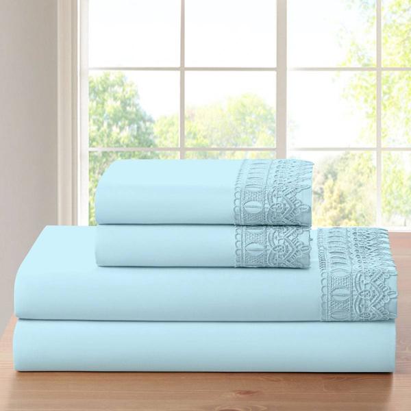 Bamboo Comfort Bamboo Lace Crochet Embroidery 4pc. Sheet Set alternate view