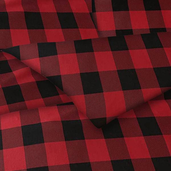 Bibb Home 3pc. Red Checkered Flannel Duvet Cover Set