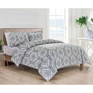 Bibb Home 1800 Series Damask 3pc. Duvet Cover Set alternate view